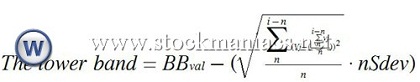 bollinger bands calculation formula