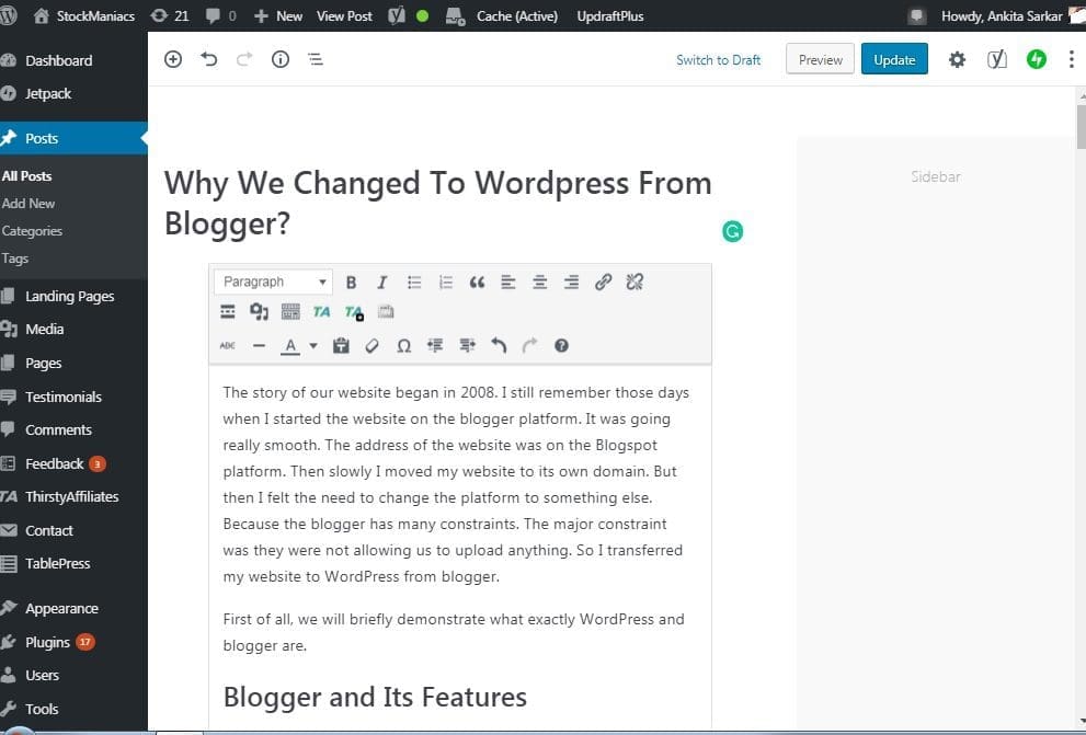 Why We Changed To WordPress From Blogger