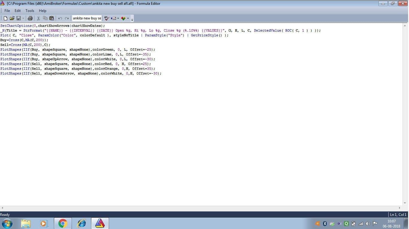 Amibroker AFL Code Writing