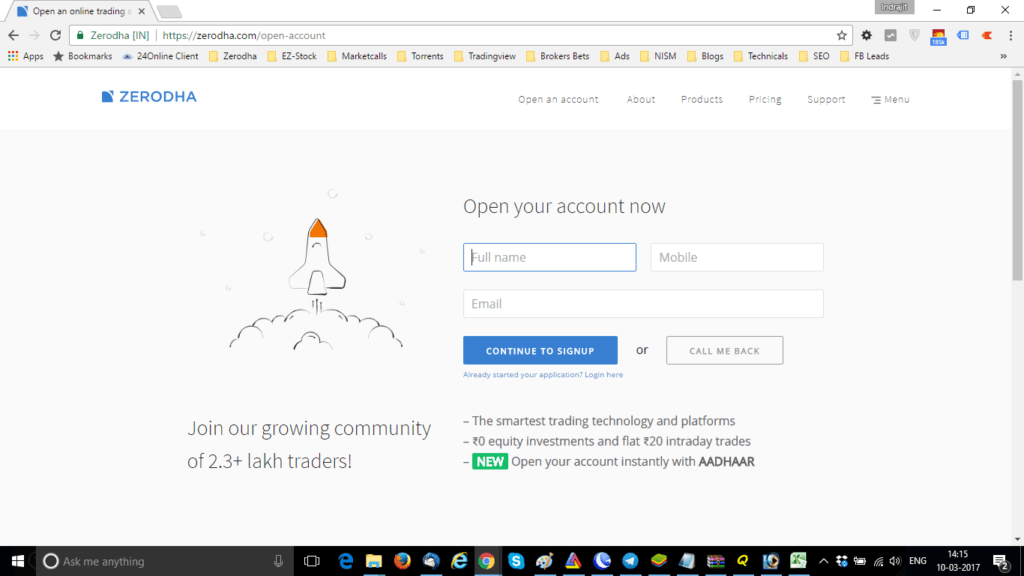 Zerodha Account Opening