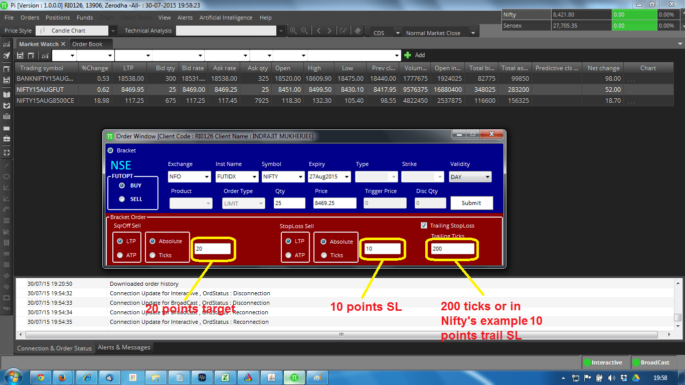 Zerodha Bracket Order