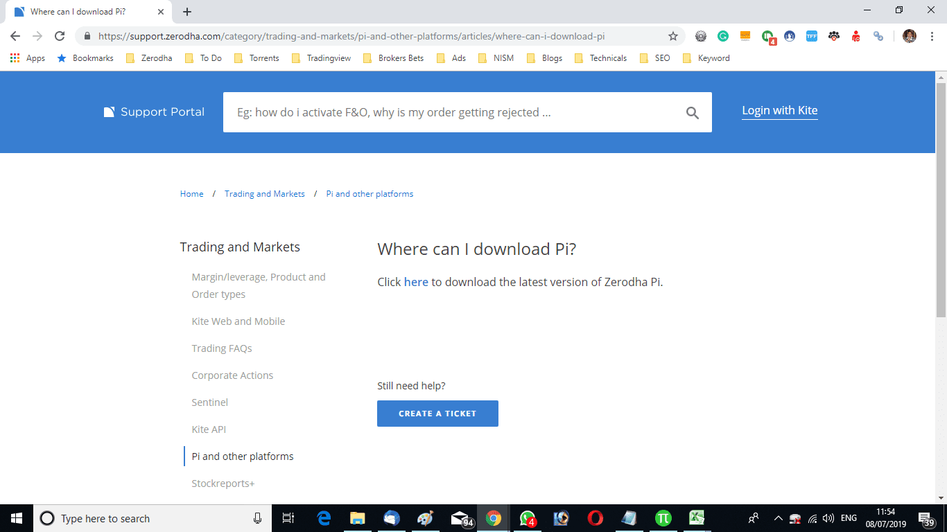 Zerodha Pi Software Download