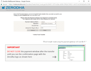 Zerodha Kite Add Funds