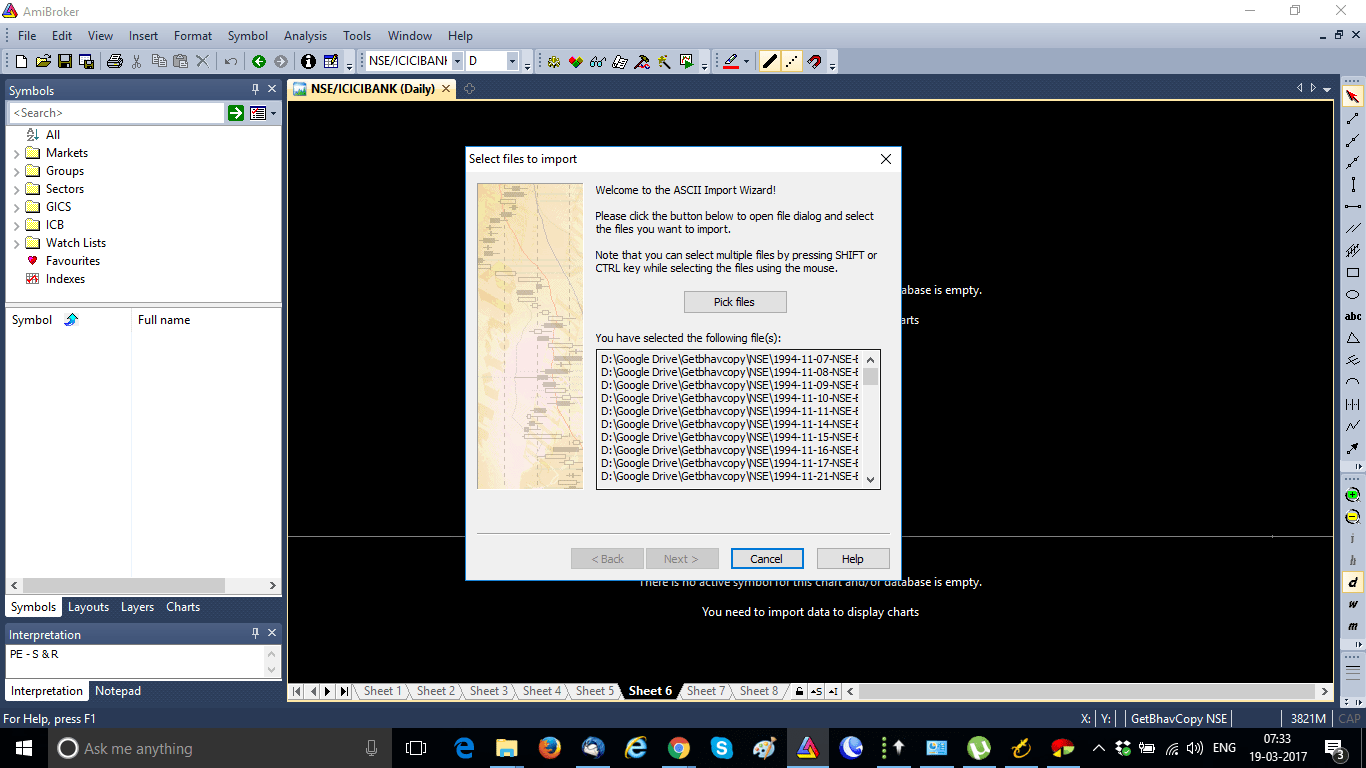 Amibroker Import Wizard Pick Files