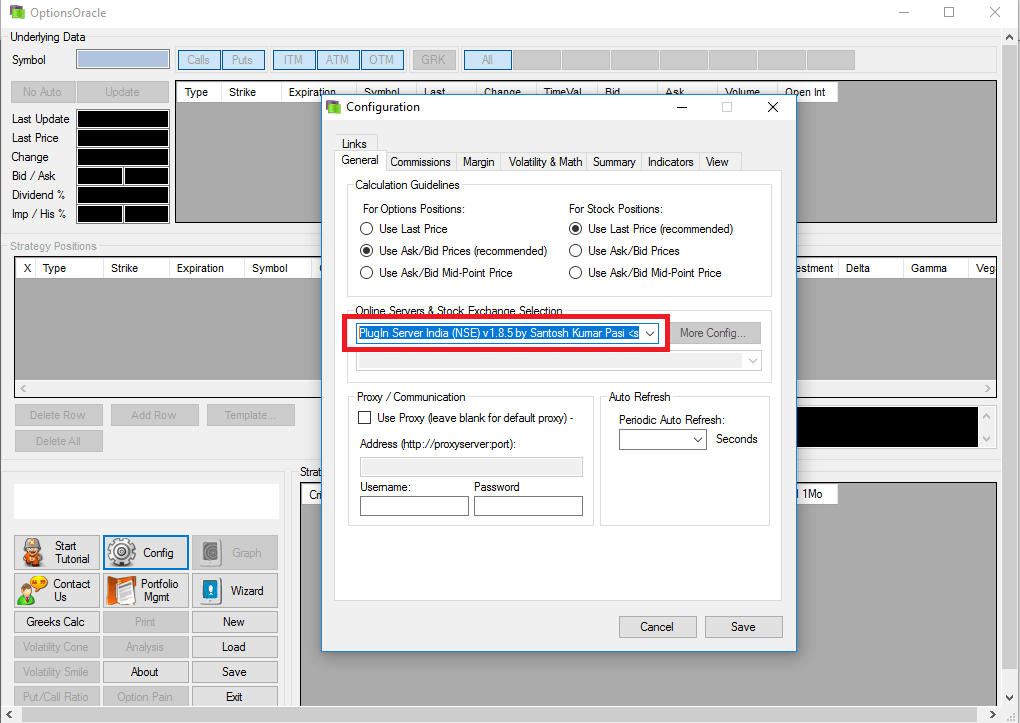 Option Oracle Configuration