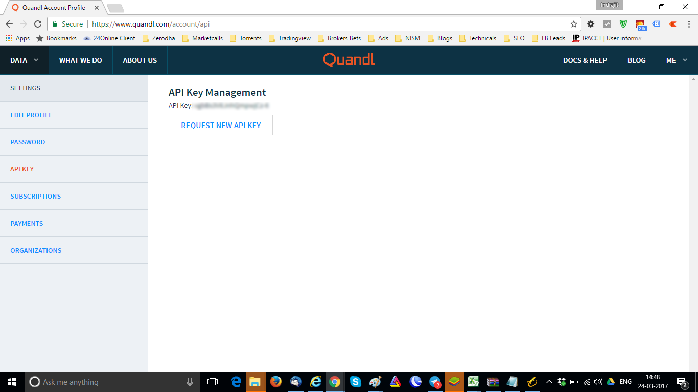 Quandl API Key