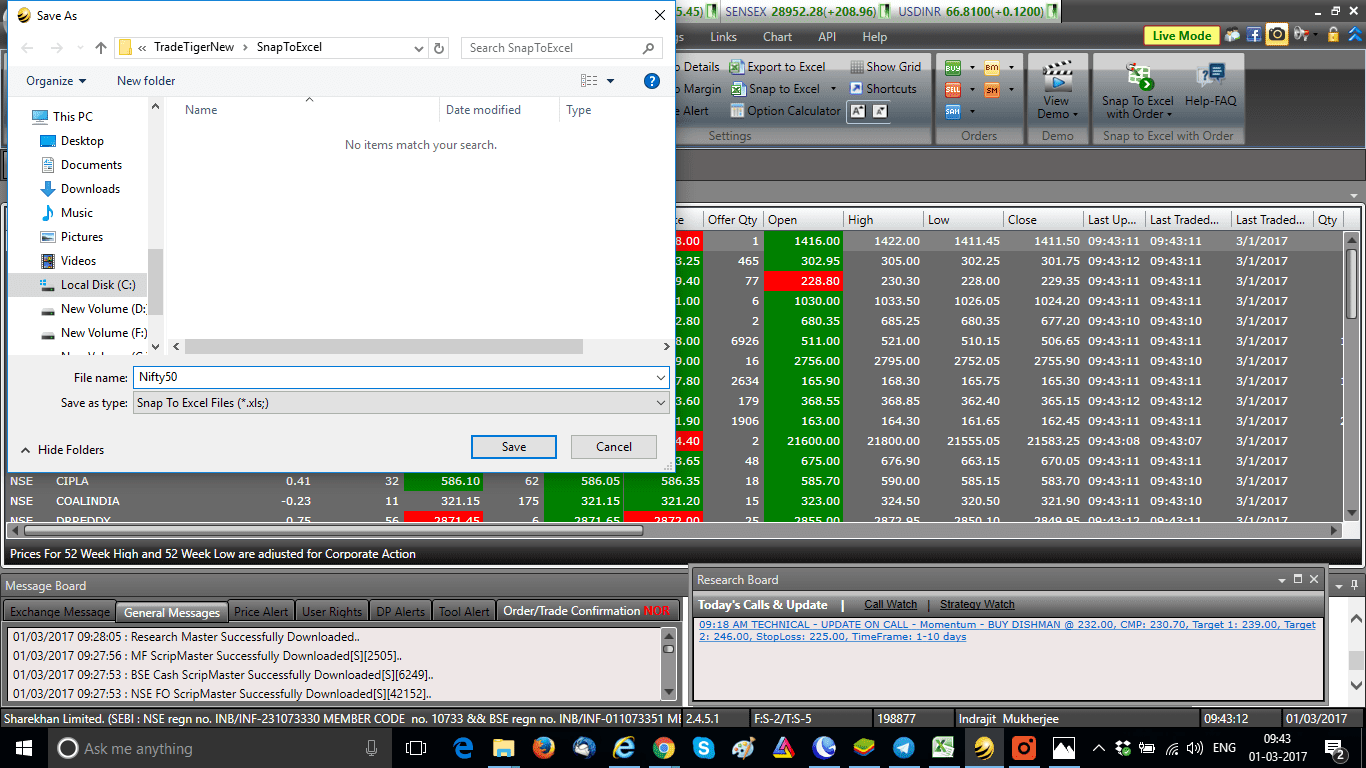 Sharekha TradeTiger Save New Snap