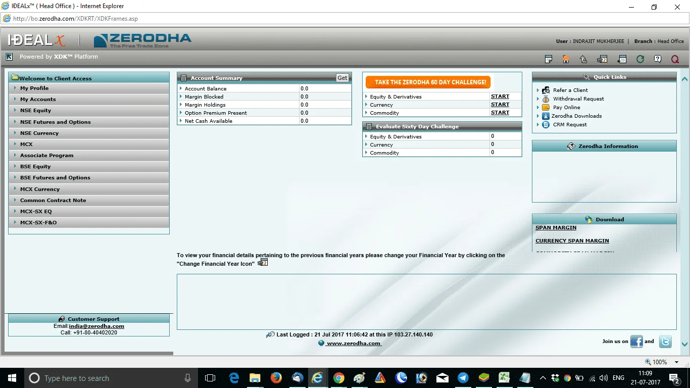 Zerodha Backoffice