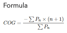 COG Indicator Formula