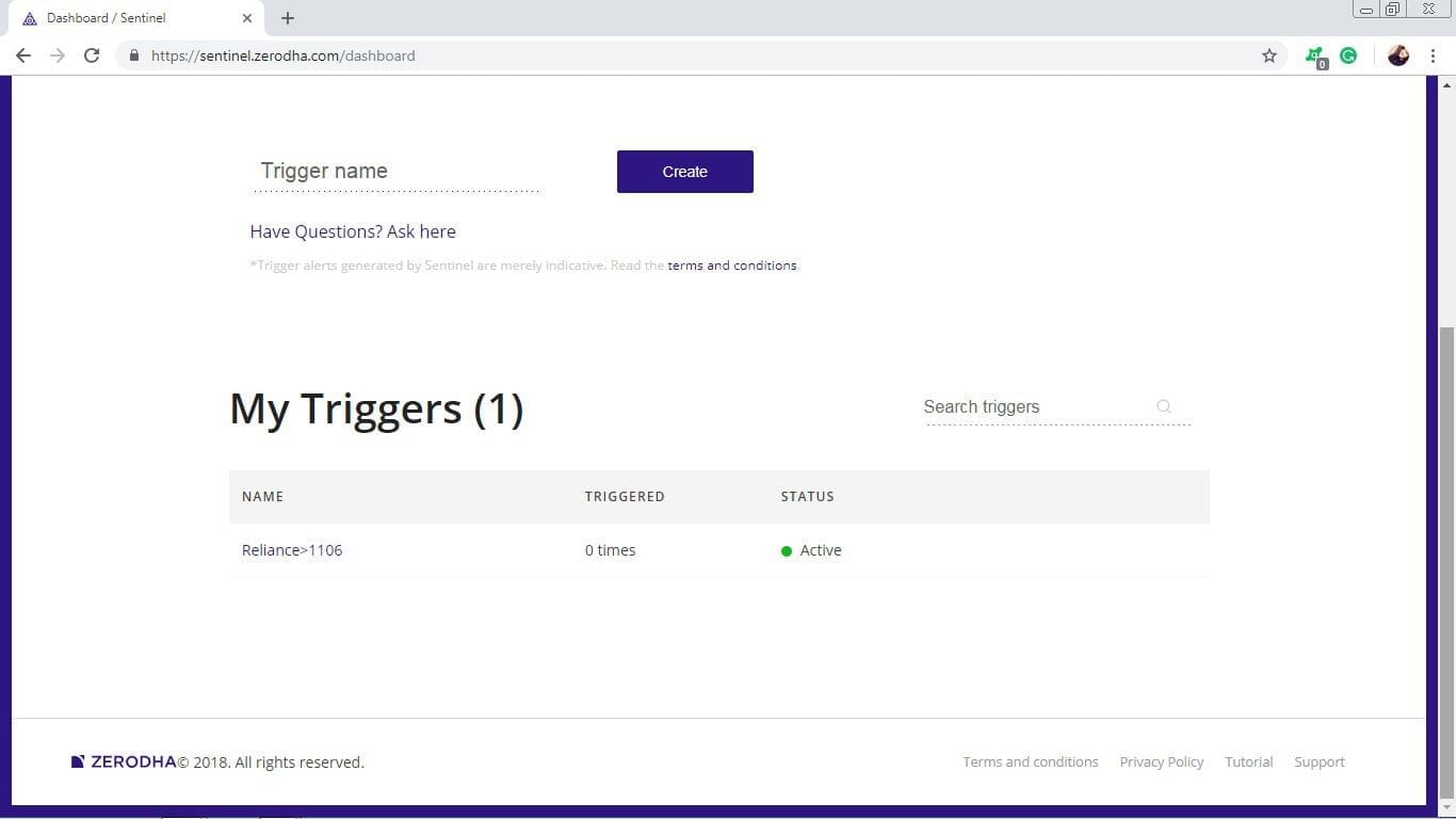 Sentinel by Zerodha