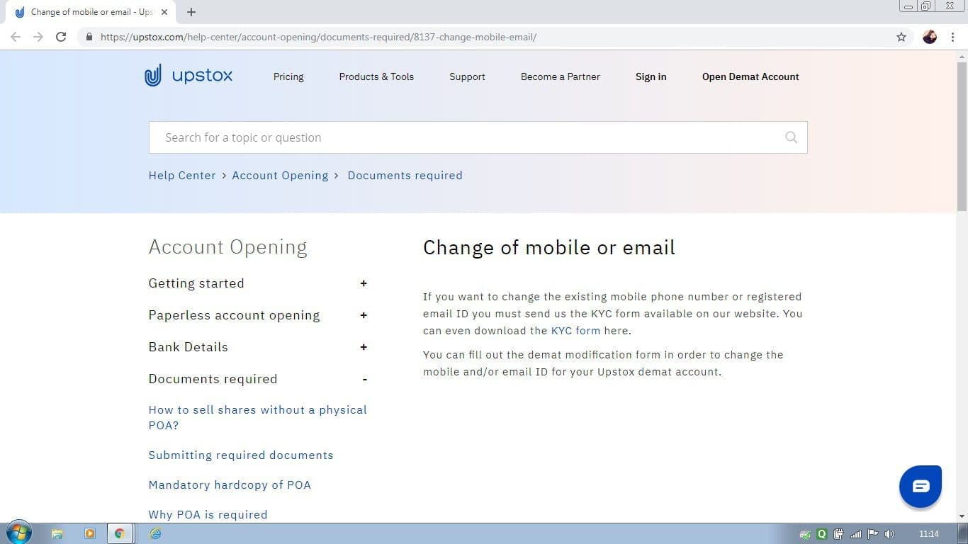 Change Mobile Number in Upstox