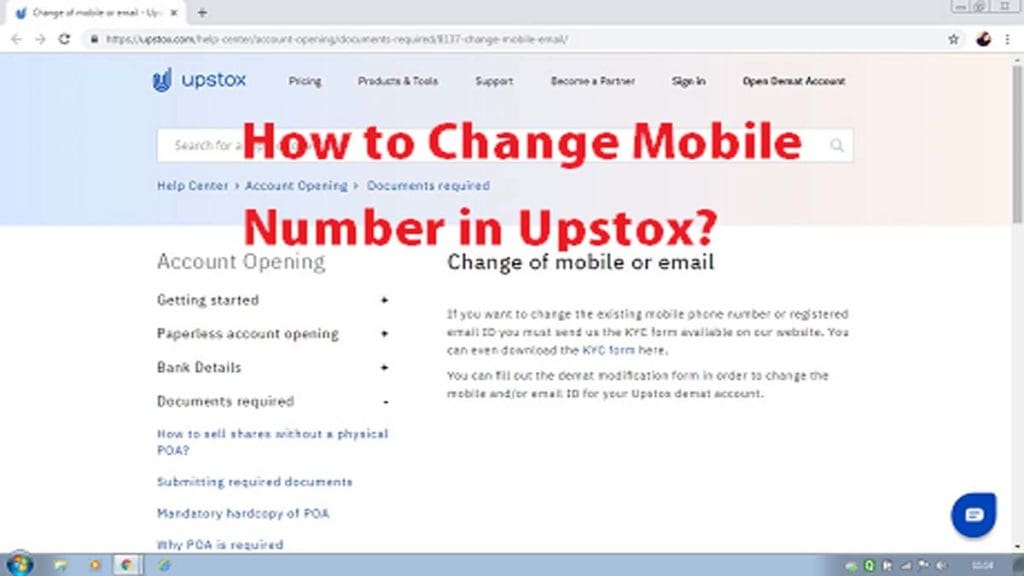 How to Change Mobile Number in Upstox