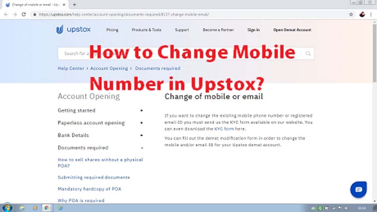 How to Change Mobile Number in Upstox