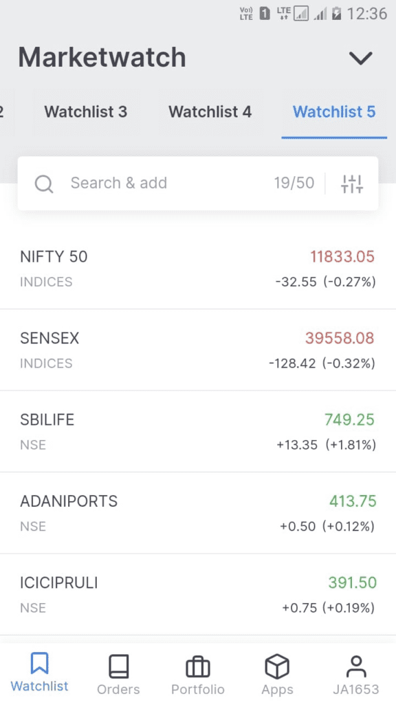 zerodha-kite-mobile-app-demo kite 3