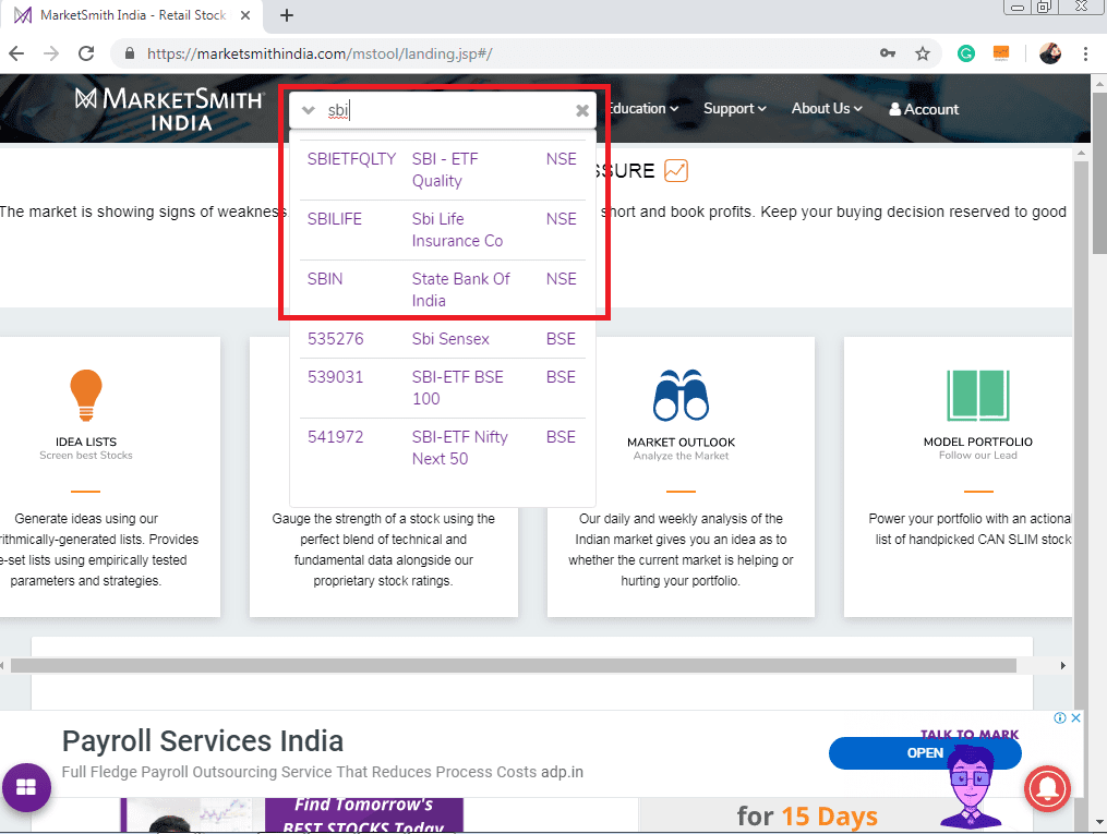 Screen Top Performing Stocks with Market Smith India