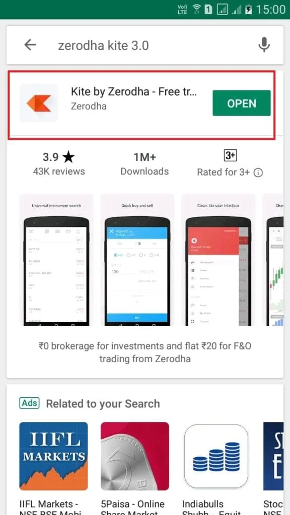 Zerodha Kite Google Playstore