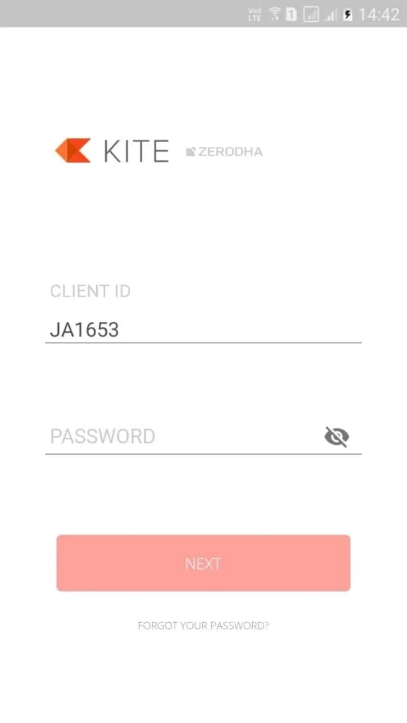 Zerodha Kite Login Page