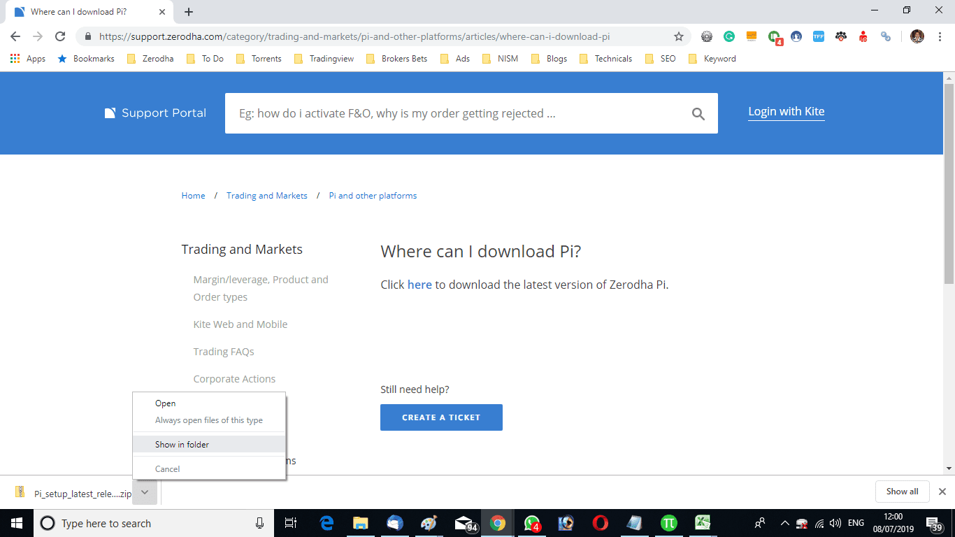 zerodha pi installing zerodha pi installing