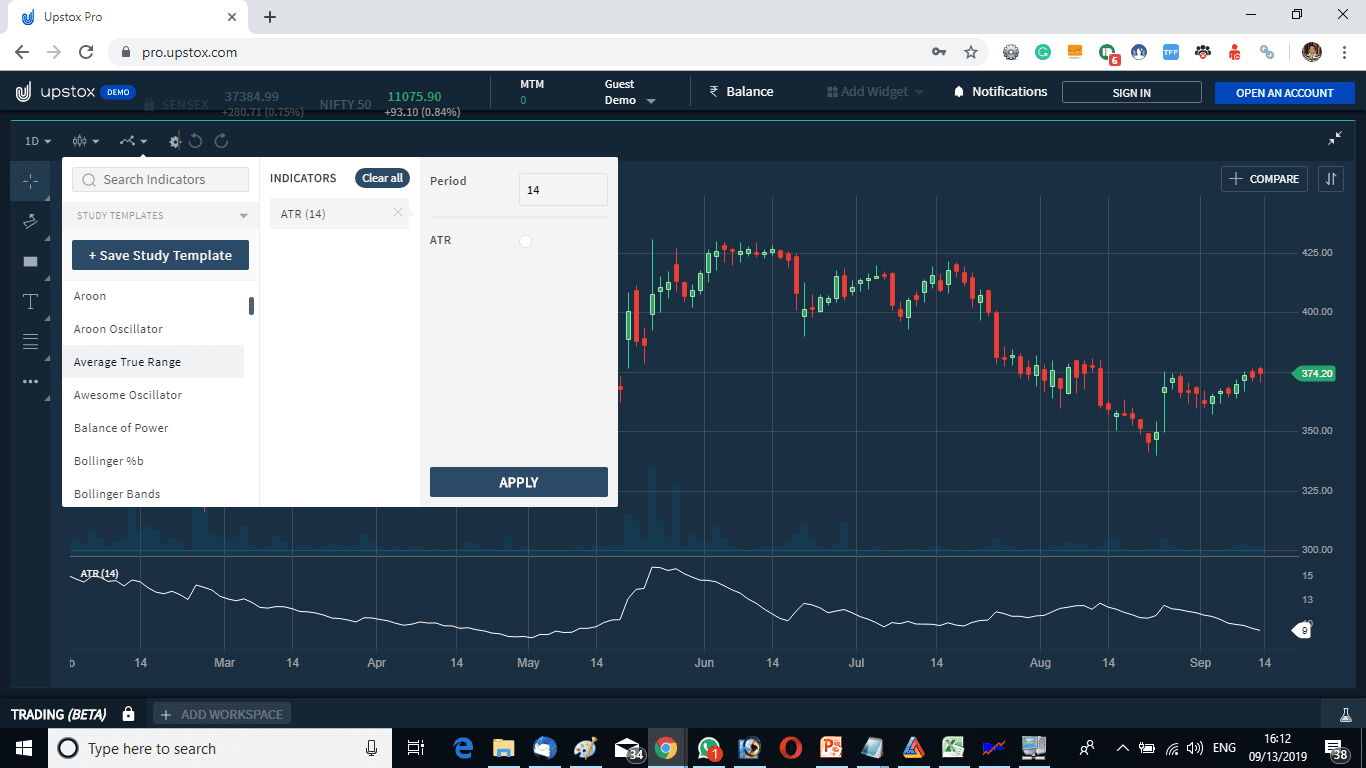 ATR Indicator Upstox