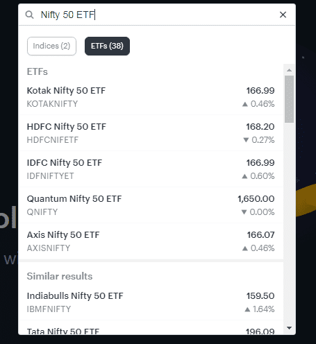The second step of ETFs of tickertape