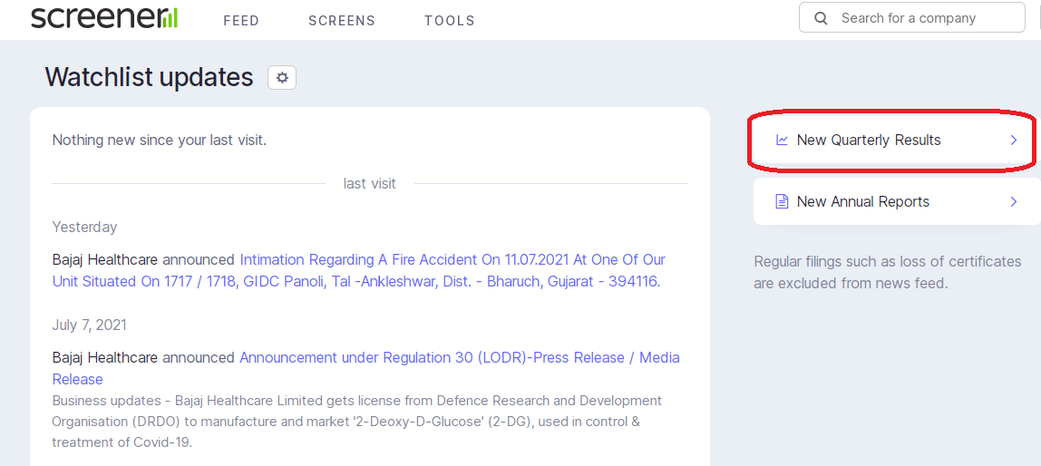 The fundamental stock analysis using screener.in