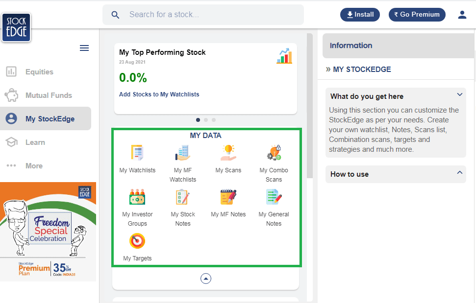 Stockedge Web and Mobile App