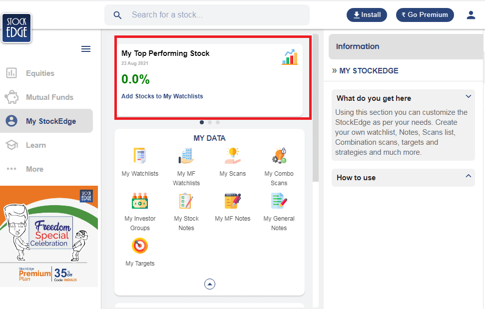 Stockedge Web and Mobile App