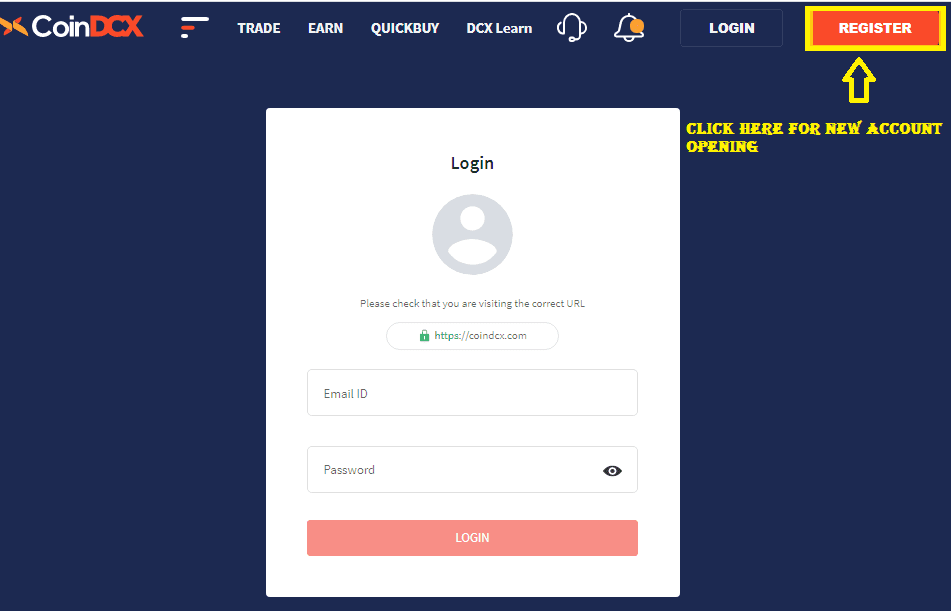 Register on CoinDCX