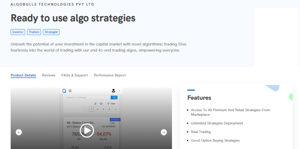Ready to use algo software