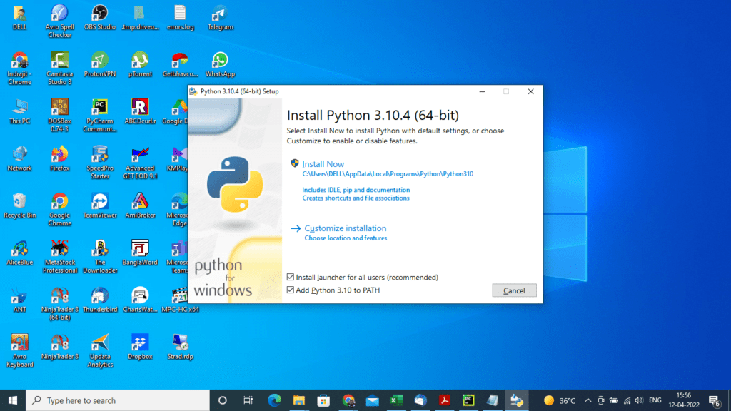 Install Python for Trading