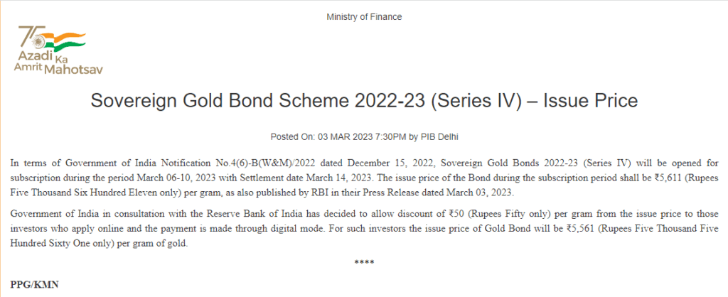 Sovereign Gold Bond Scheme