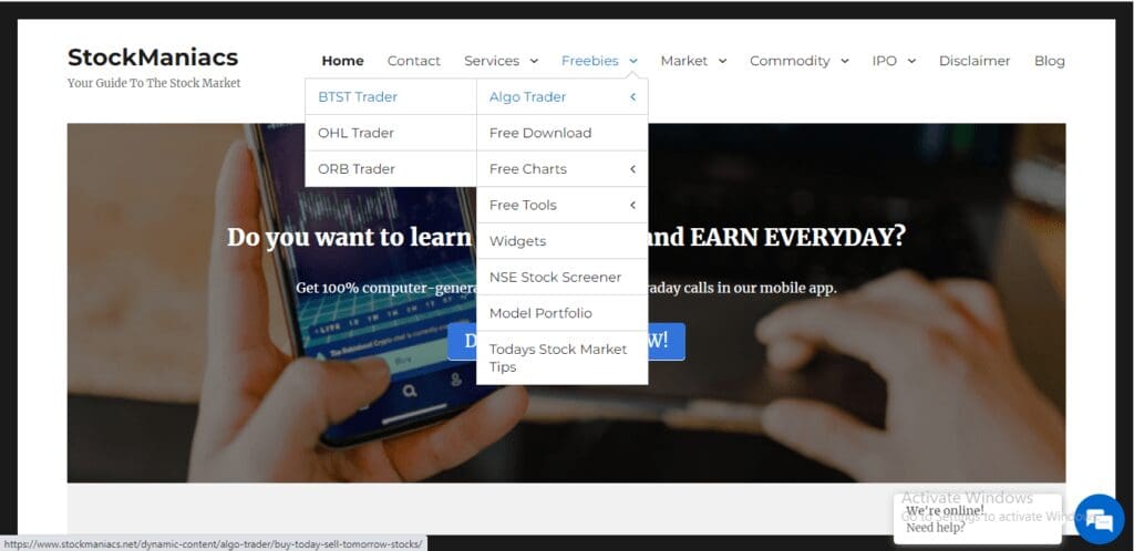 BTST Stocks List - StockManiacs.net