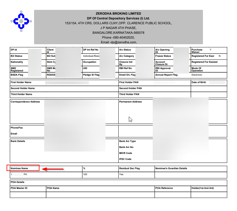 Add a Nominee in Zerodha