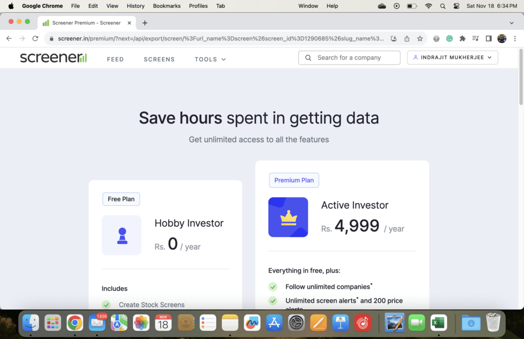 Screener.in Pricing