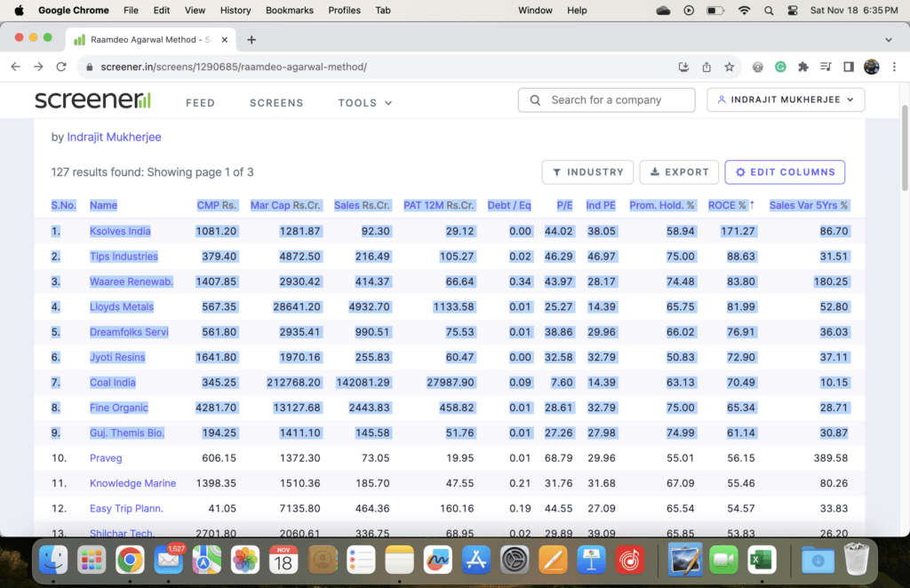 Raamdeo Agrawal's Wealth Creation Study - Copy the Data