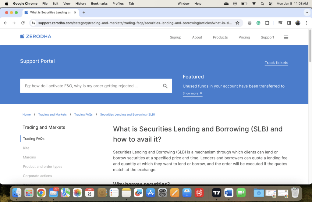 Zerodha Customer Support Page