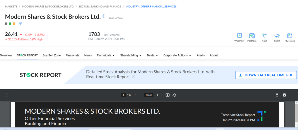 Stock Report