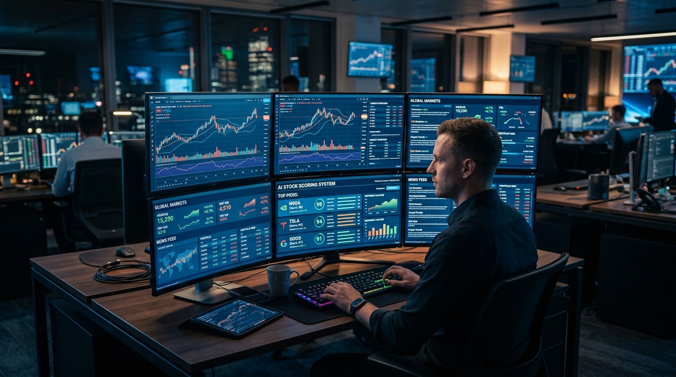 Trendlyne stock analytics platform dashboard showing stock screener and DVM score analysis