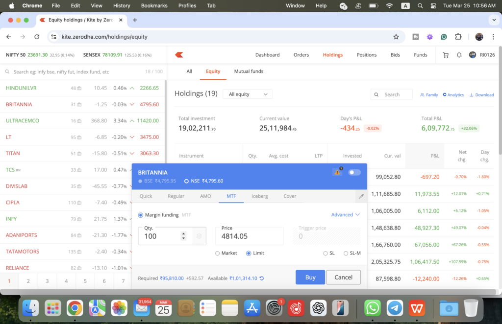 MTF in Zerodha