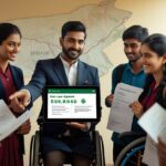 Bihar Student Credit Card: 2025 Complete Guide Group of diverse Bihar college students reviewing documents with a counselor explaining the Bihar Student Credit Card scheme benefits