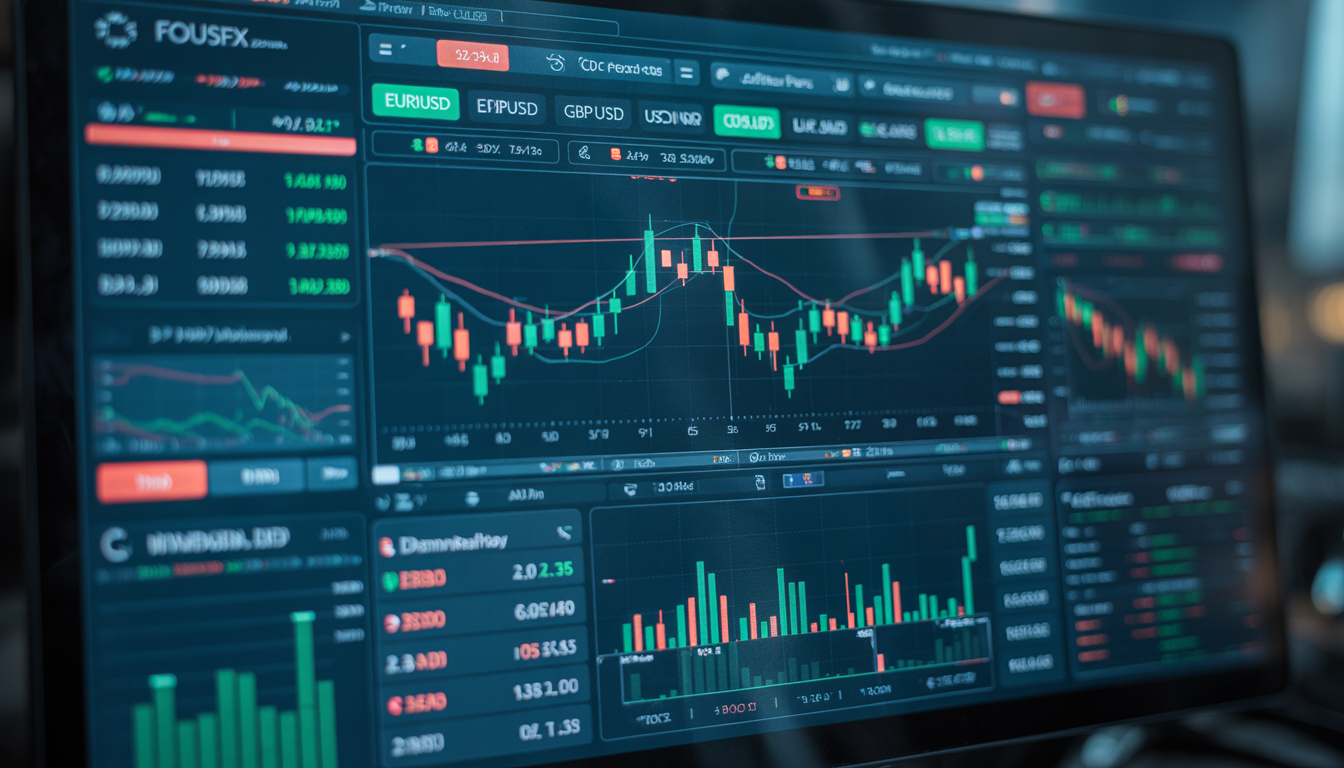 Live forex rates dashboard showing USD INR and major currency pairs with real time price movements and charts