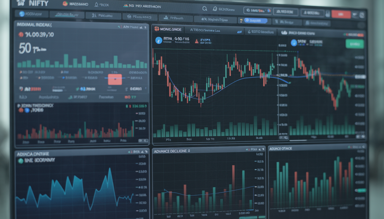Free stock charts showing Nifty midcap PE ratio TRIN and advance decline indicators