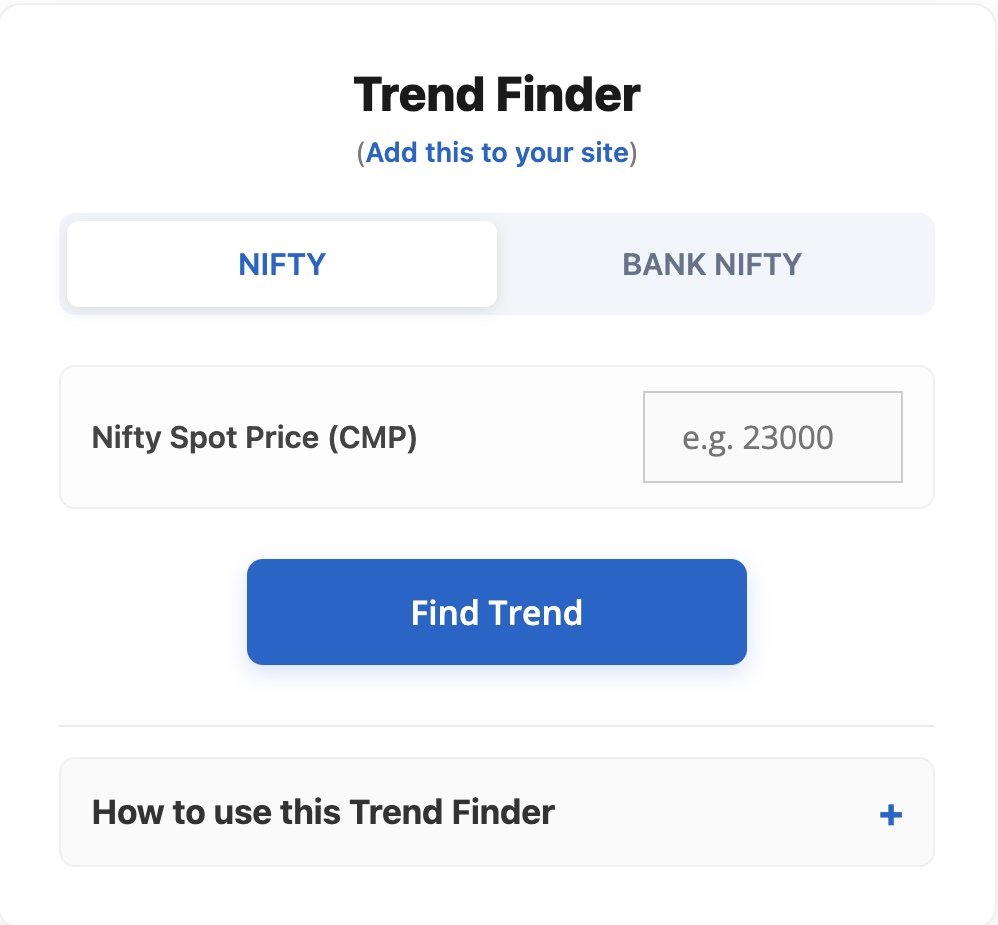 Nifty Trend Finder Widget