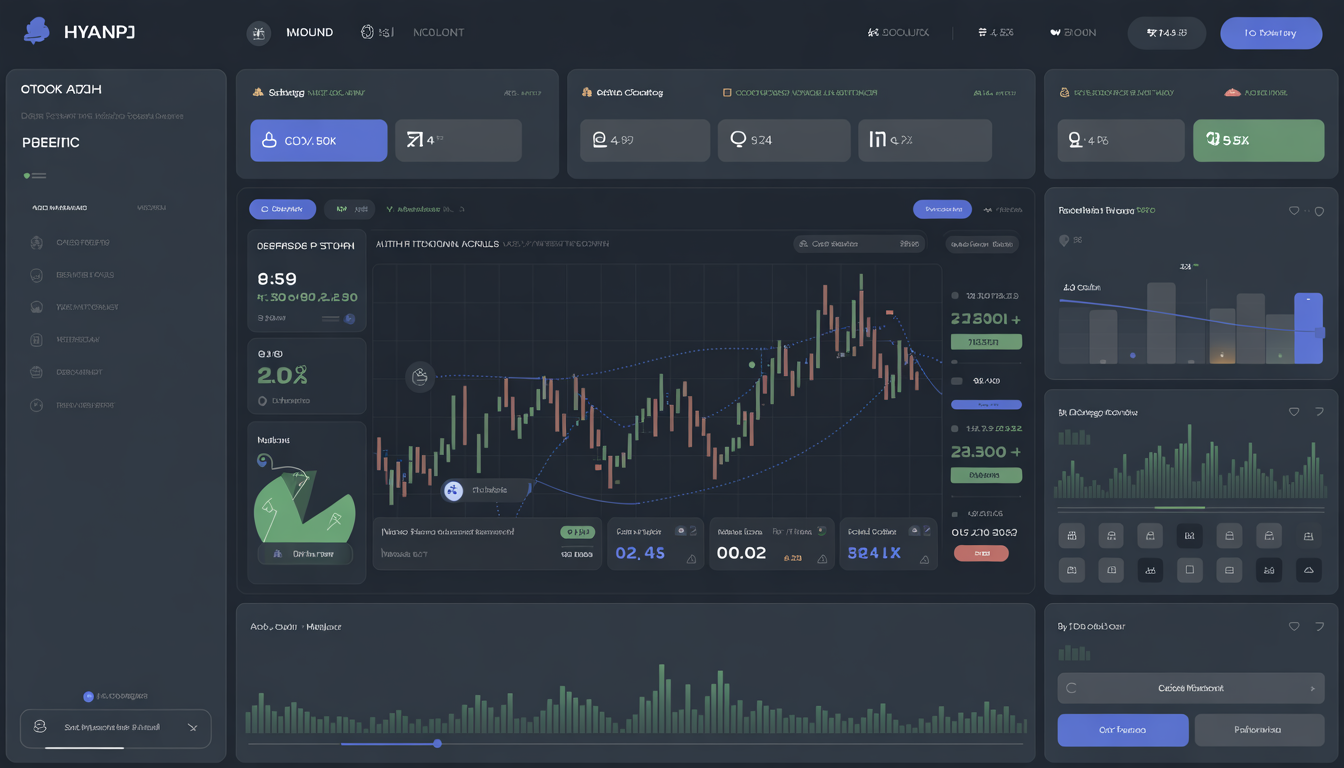 Stock market services dashboard showing demat account setup training and trading tools